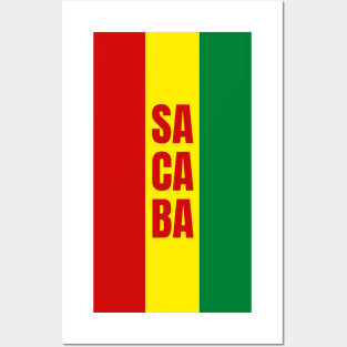 Sacaba City in Bolivian Flag Colors Vertical Posters and Art